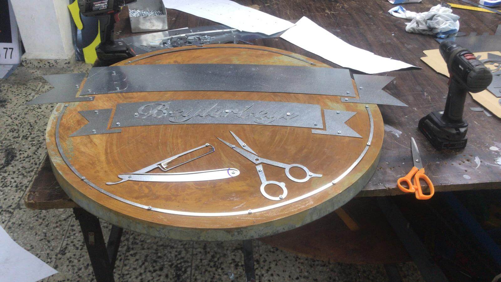 Kafe için eskitme tabela 7